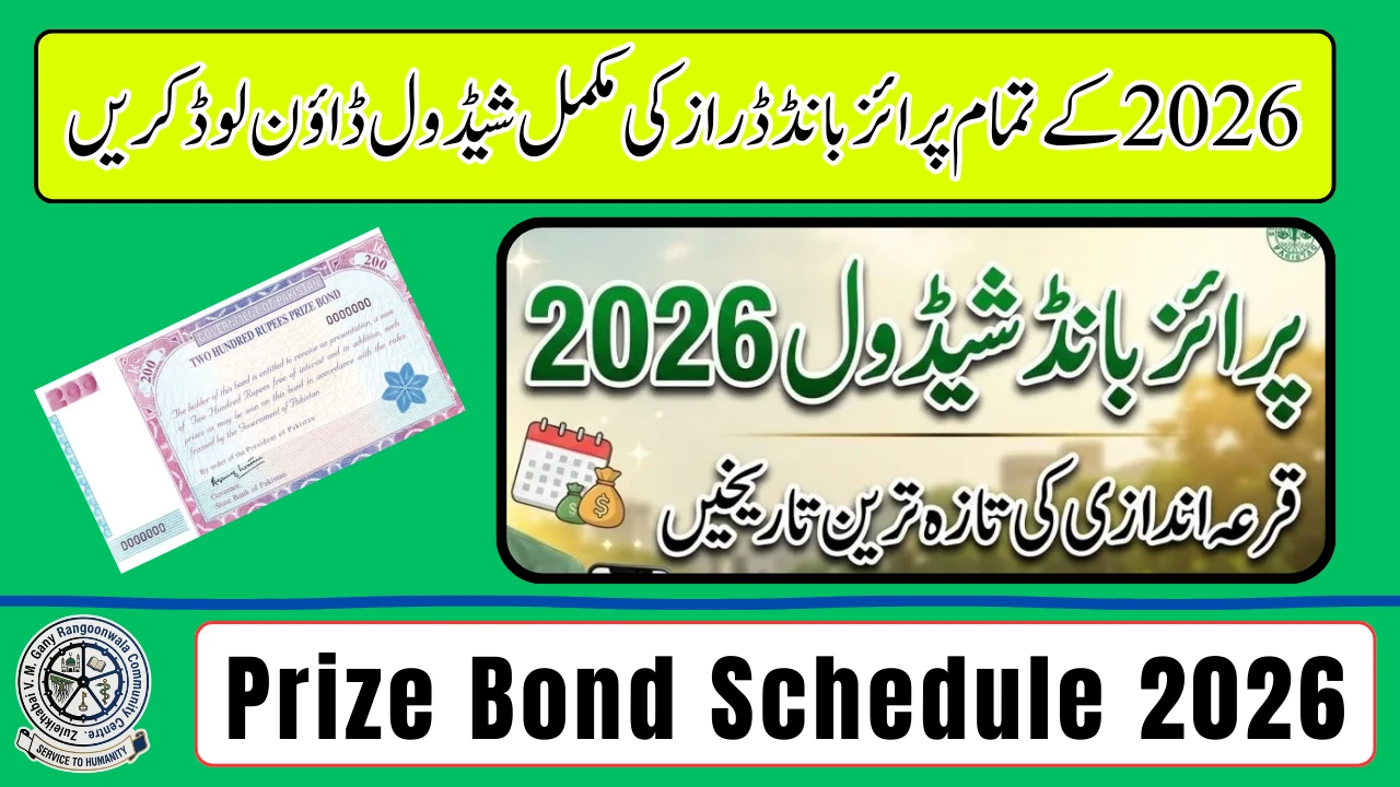 Prize Bond Schedule 2026 PDF Released